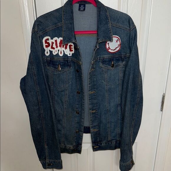 Kush Kano Denim Jacket with Red Patches - Picture 1 of 8